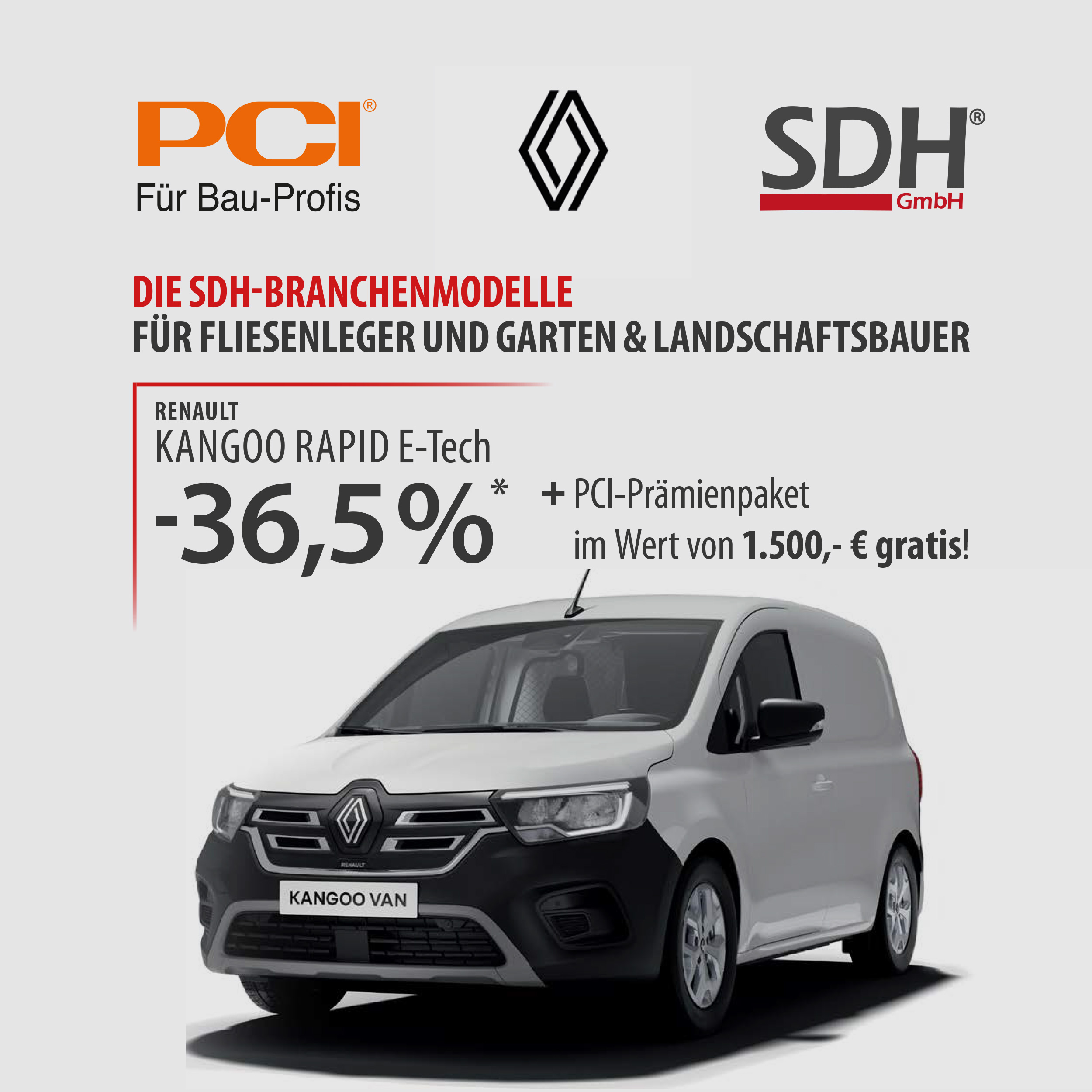 Renault KANGOO RAPID E-Tech mit -36,5 % 